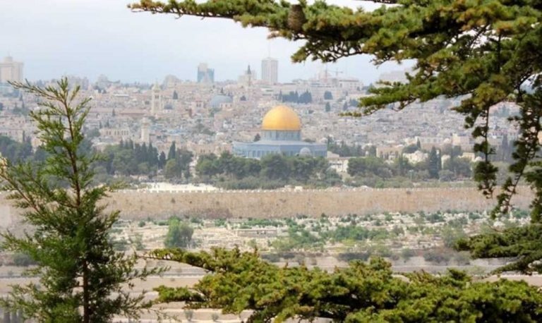 Panoramic view of Jerusalem from the Mount Olives viewpoint